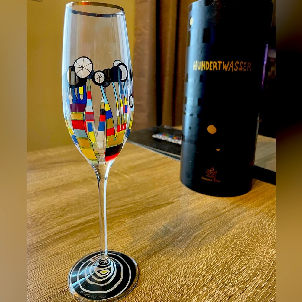 Hundertwasser champagne glass (#3775)